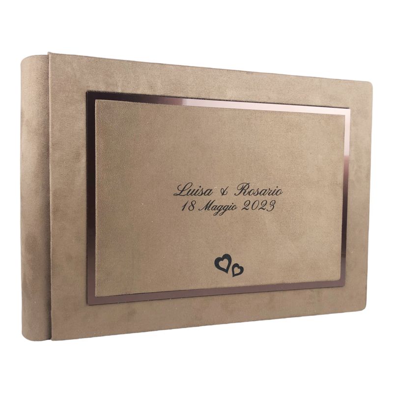 Album Fotografico - GIOVE LUX - Tessuto Alcantara con cornice in Plex (Personalizzabile)