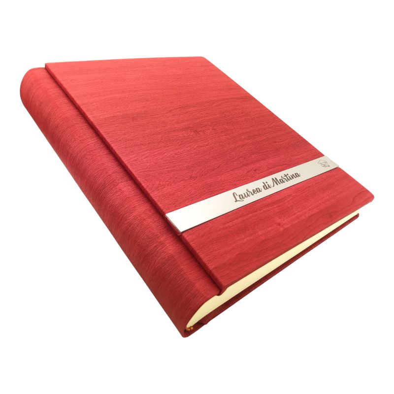 Album Fotografico - CRISTY ONDA - Ecopelle effetto legno con Bacchetta alluminio (Personalizzabile)