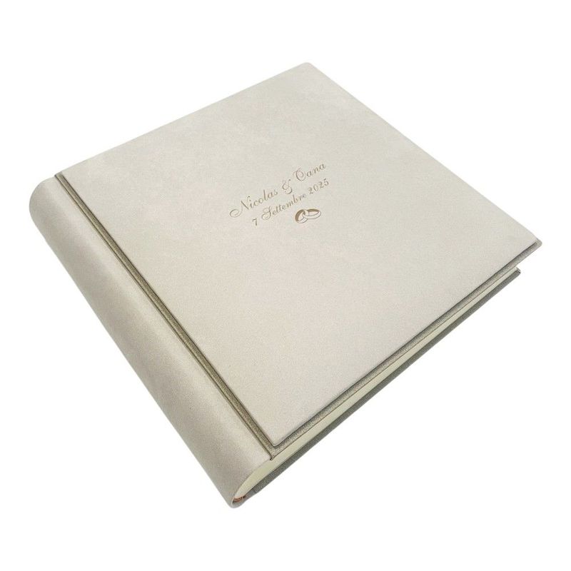 Album Fotografico - VENERE B - in Alcantara con profili in Ecopelle Lux Bicolore (Personalizzabile) 23x30