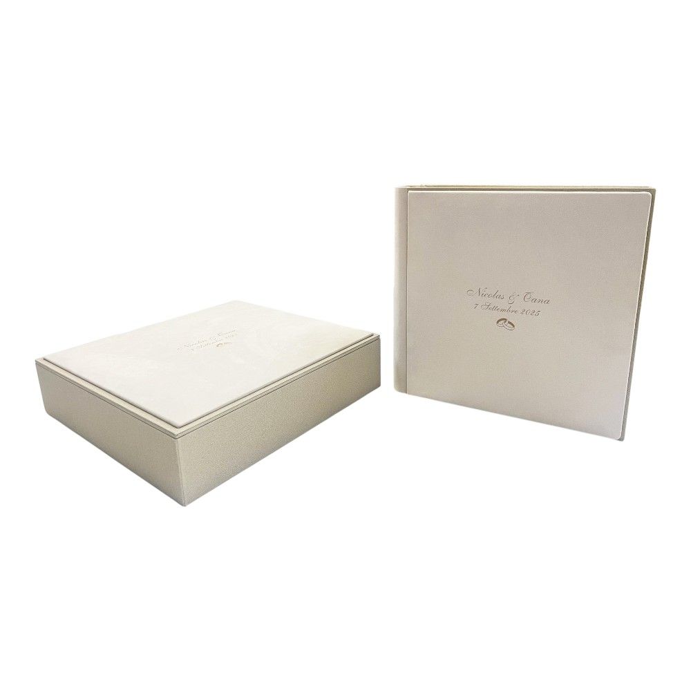 Album Fotografico - VENERE B - in Alcantara con profili in Ecopelle Lux Bicolore (Personalizzabile) 23x30