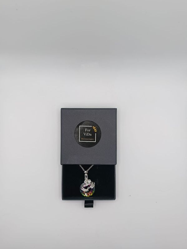 Asketting met kolibrie groen/paars