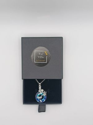 Asketting met kolibrie blauw/paars
