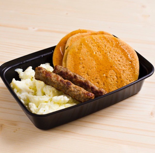 2 Pancakes, Egg Whites, Turkey Sausage