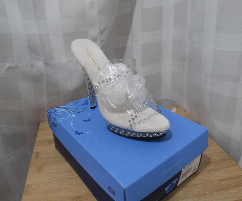 double strap with rhinestones clear on clear