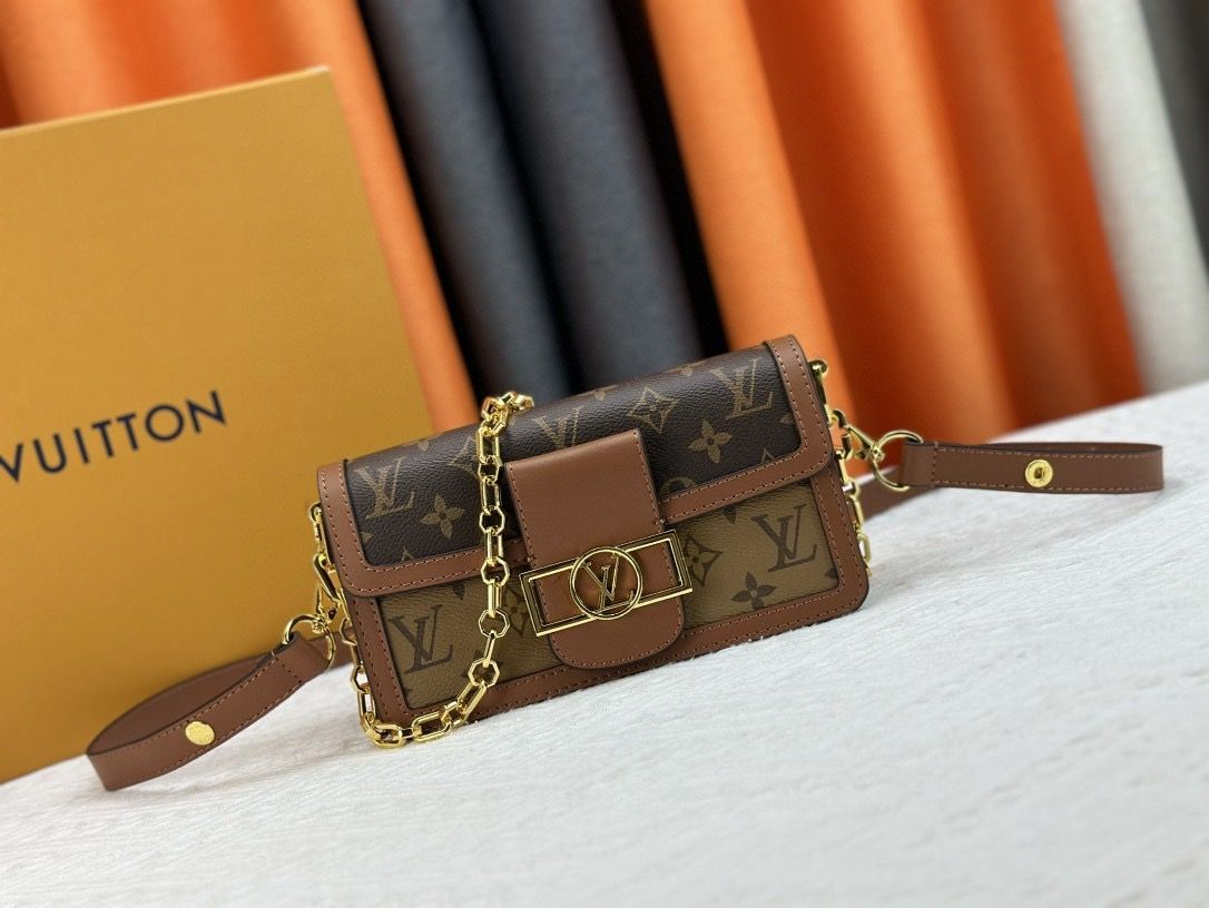 Louis Vuitton dauphine east west chain women crossbody bag ODTE09