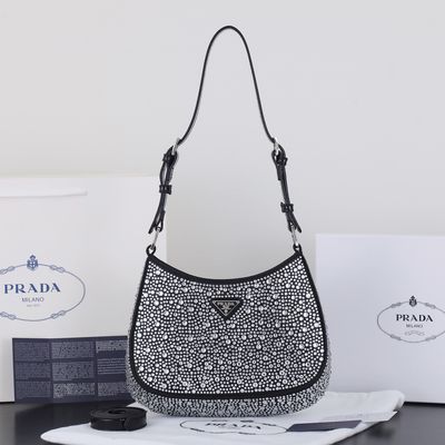 Prada cleo satin crystals ss21 hobo women bag PTRE03