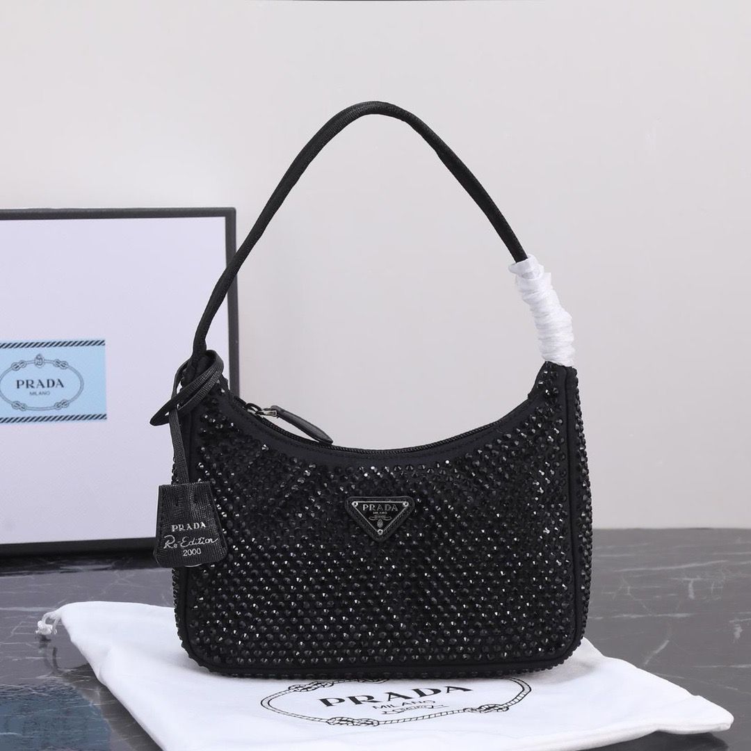 Prada crystal hobo women bag PTRE05