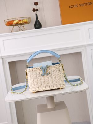 Louis Vuitton capucines rattan mini women crossbody bag ODTE12