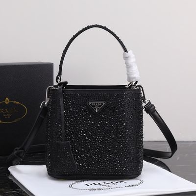 Prada panier satin crystals women shoulder bag PTRE09