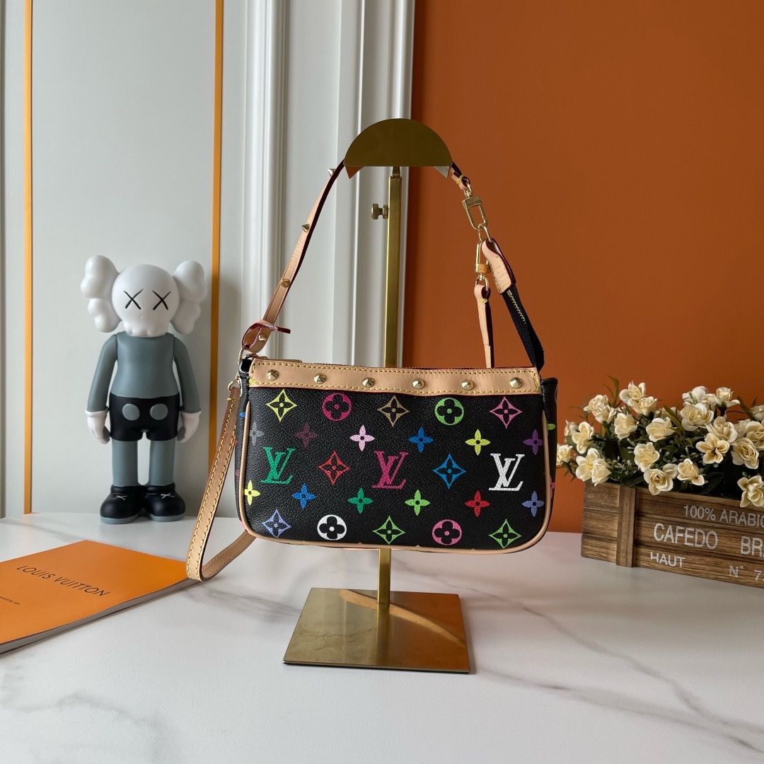 Louis Vuitton riveting pochette accessoires women shoulder bag OIBE12