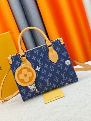 Louis Vuitton onthego monogram denim women crossbody bag ODTE23