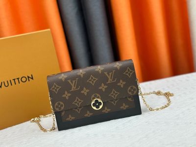 Louis Vuitton monogram flore chain wallet women crossbody bag ODTF01