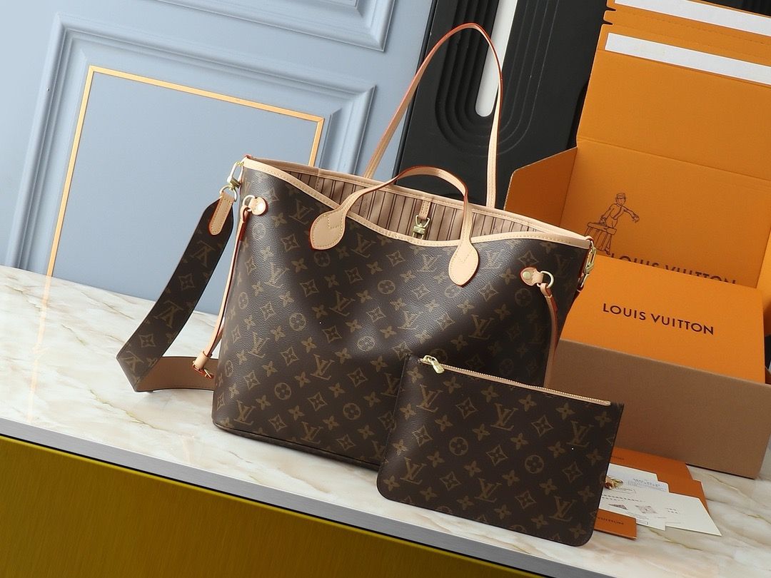 Louis Vuitton neverfull bandouliere inside out hobo women shoulder bag OIBF02