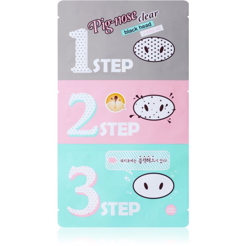 HOLIKA HOLIKA Pignose Clear Black Head 3Step Kit komplektas poroms valyti