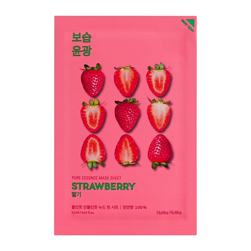Lakštinė veido kaukė su braškių ekstraktu Holika Holika Pure Essence Mask Sheet