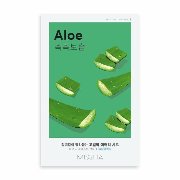 MISSHA Airy Fit Sheet Mask Aloe lakštinė veido kaukė su alijošiaus ekstraktu