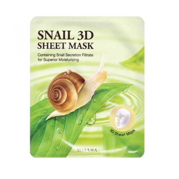 MISSHA Snail 3D Sheet Mask lakštinė kaukė su sraigių mucinu