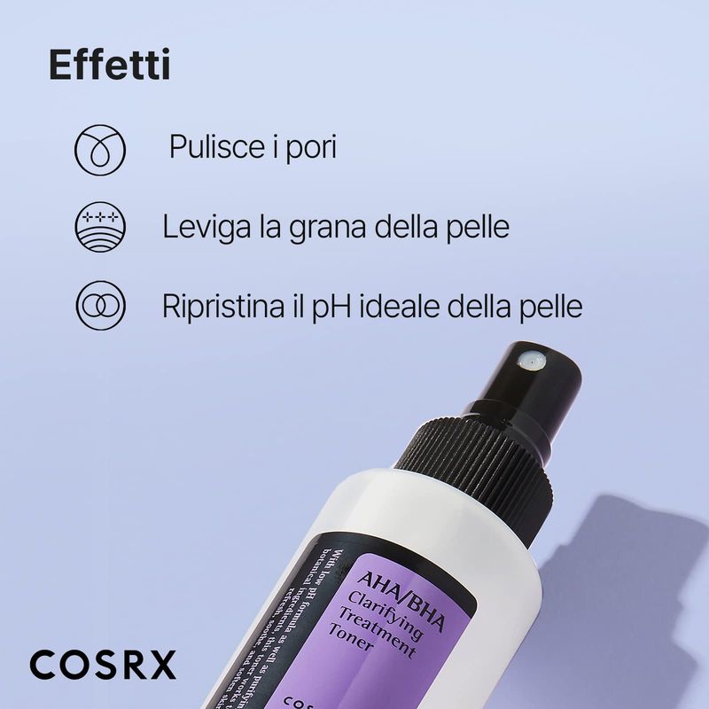 COSRX AHA/BHA Clarifying Treatment Toner eksfolijuojantis, rūgštinis toneris