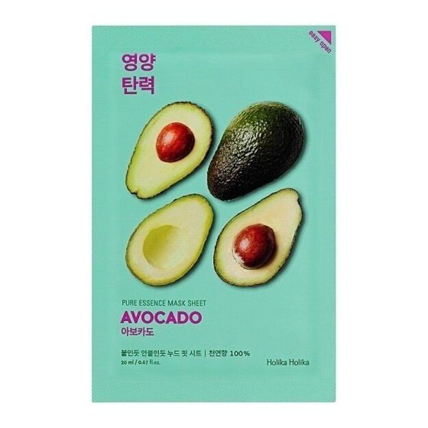 Lakštinė veido kaukė su avokado ekstraktu Holika Holika Pure Essence Mask Sheet