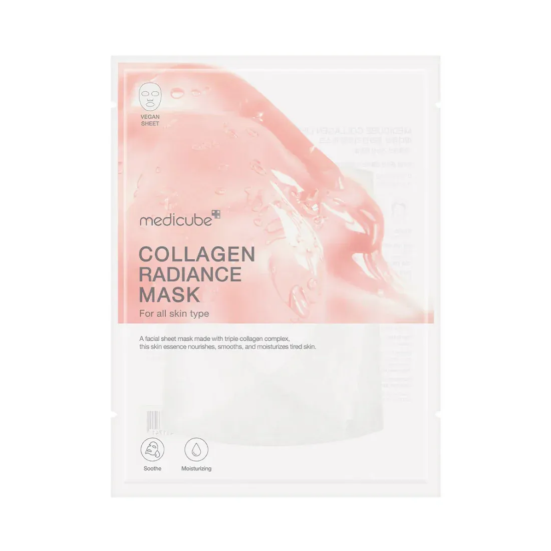 MEDICUBE - Collagen Lifting Mask - Lakštinė veido kaukė, praturtinta trigubo kolageno kompleksu, suteikia dehidratuotai odai drėgmės ir atkuria jos elastingumą.
