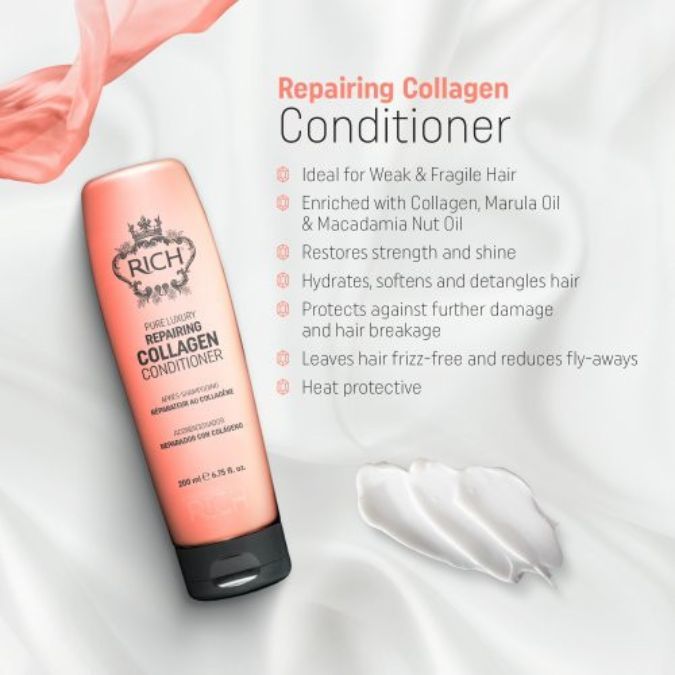 RICH Pure Luxury Repairing Collagen Series  Atkuriamųjų priemonių rinkinys  šampūnas ir kondicionierius  250+200 ml