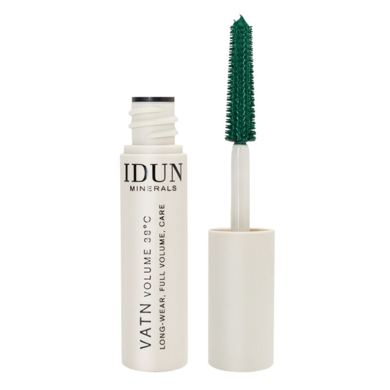 IDUN Minerals Vatn Volume 38°C suteikiantis apimties vandeniui atsparus blakstienų tušas, žalios spalvos 