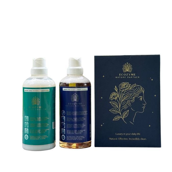 Ecozyme skalbiklis + minkštiklis Ecozyme skalbiklis + minkštiklis
