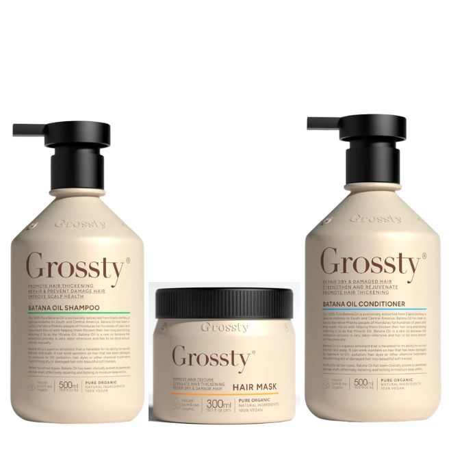 Grossty Batana Oil šampūnas ,kondicionierius  ir kaukė su batanos aliejumi 500 ml x 2, 100ml