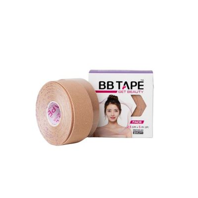BB TAPE Face Tape vanilla beige Kineziologinis teipas 2,5x 5m