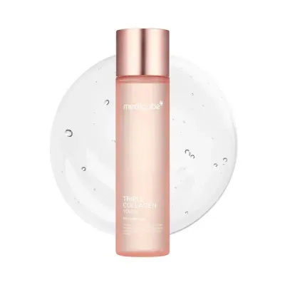 MEDICUBE - Triple Collagen Toner - Giliai drėkinantis tonikas, kuris pagerina odos elastingumą ir padeda atkurti tolygų veido atspalvį.