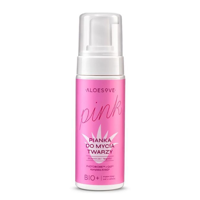 Veido prausimosi putos ALOESOVE PINK  – švelnus valymas ir intensyvus drėkinimas visų tipų odai 150 ml