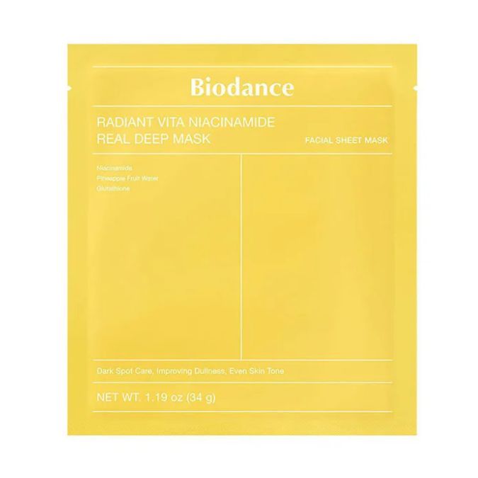 BIODANCE Radiant Vita Niacinamide Real Deep Mask – šviesinamoji veido kaukė