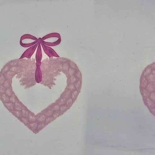 Jultyg &quot;Stora halmhjärtan med röda rosetter&quot;