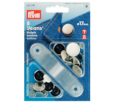 Prym jeansknappar, förnicklade, 17 mm - 8 st