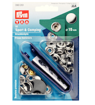 Prym nittryckknapp &quot;Sport och Camping&quot;, förnicklade, 15 mm - 10 st