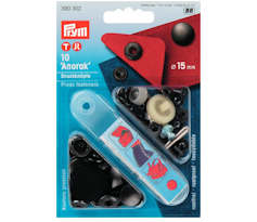 Prym nittryckknappar &quot;Anorak&quot;, antik mässing, 12 mm - 10 st