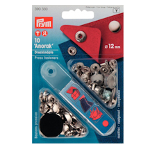 Prym nittryckknappar &quot;Anorak&quot;, förnicklade, 12 mm - 10 st