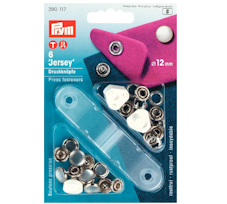 Prym nittryckknapp &quot;Jersey&quot;, pärlemoimitation, 12 mm - 6 st