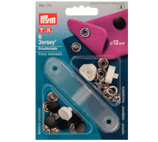 Prym nittryckknapp &quot;Jersey&quot;, svart, 12 mm - 6 st