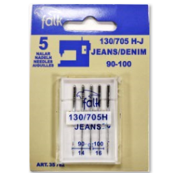 ​Falk Sewing Machine Needles Jeans/Denim 90–100 – 5-Pack