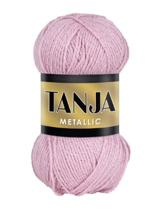 Falkgarn Tanja Metallic, 100 gr - Rosa glitter