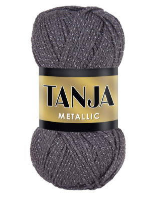 Falkgarn Tanja Metallic, 100 gr - Grå glitter