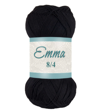 Falkgarn Emma 8/4 merc., 100 gr - 874 Svart