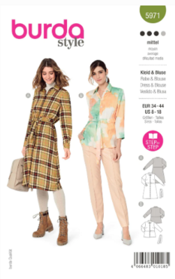 Burda 5971 - Klänning Blus - Dam
