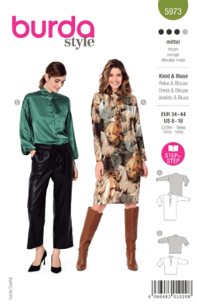 Burda 5973 - Klänning Blus - Dam