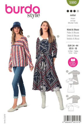 Burda 5980 - Klänning Blus - Dam