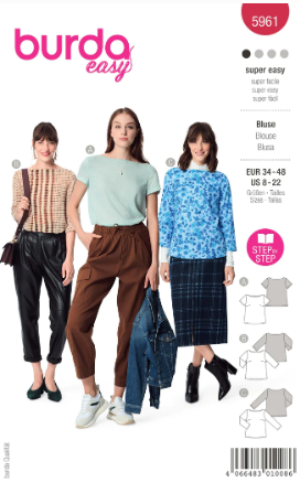 Burda 5961 - Blus Top - Dam