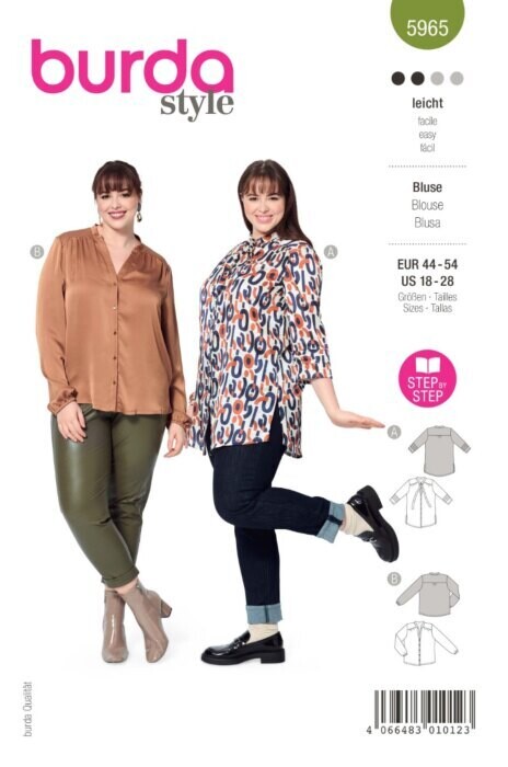 Burda 5965 - Blus - Dam - Plus storlek