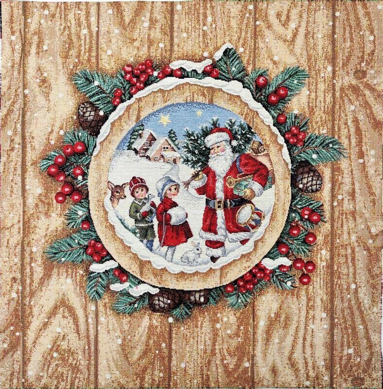 Framsida till kudde / tavla - Julmotiv - Julkrants