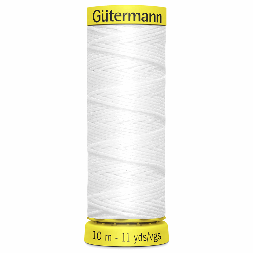 Gütermann - Elastisk tråd - 10 m - vit